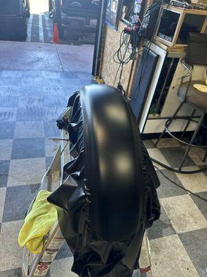 Harley bike fender 3m black Matt wrap