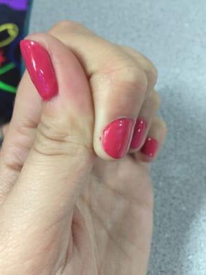 Paint on skin around nails