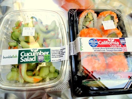 Cucumber Salad, California Roll