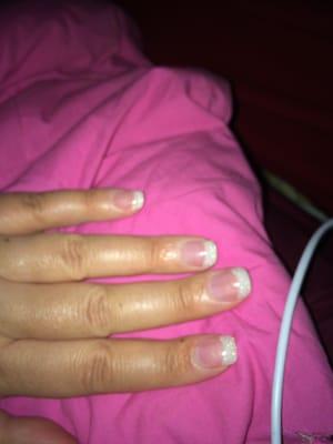 My solar pink and sparkly white solar nails I got done today. Love them!