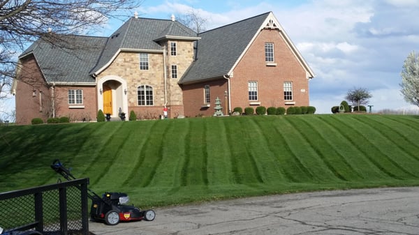 We mowed though the rain, sun, snow, and sleet this weekend. Typical Ohio spring.