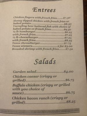 Entrees and salads