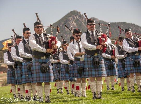 Marching with Centennial State Pipes & Drums, my band in Colorado.