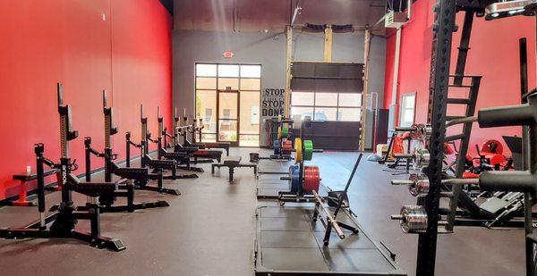 Calibrated plates, power bars, deadlift platforms, and combo racks to address all of your Powerlifting needs.