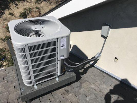 AC installed on a rooftop in San Clemente.