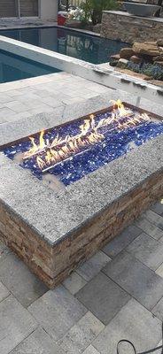 Outdoor gas fire pit hookup and installation