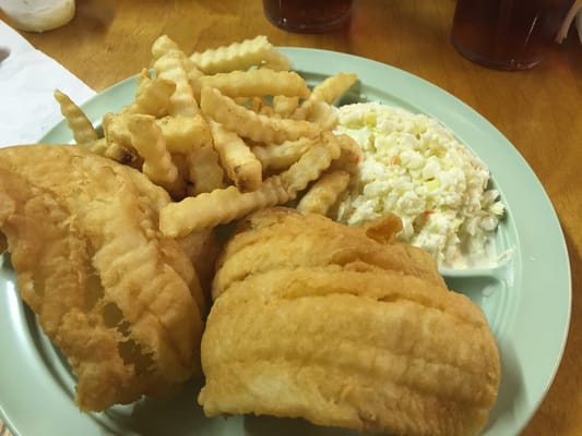 "Small" Flounder platter.  This is the best fried fish I've ever had!