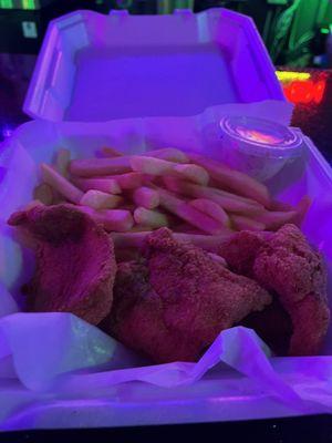 Catfish nuggets and fries