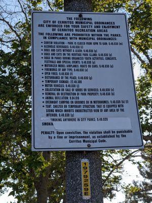 Park rules and regulations