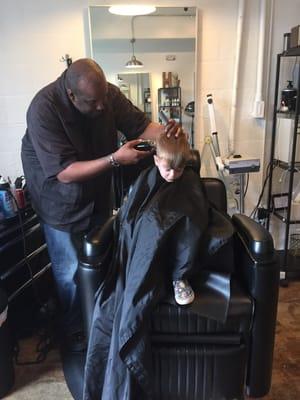 Miles getting a trim from Troy