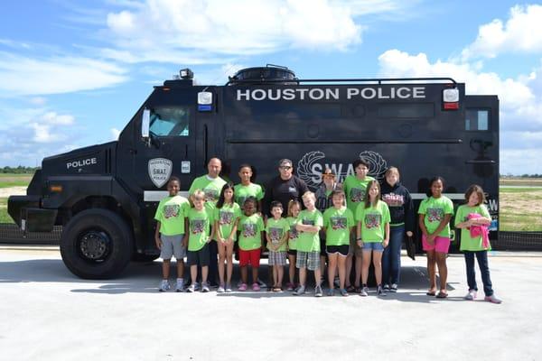 Houston Police Department Swat Team Visti to Team Tooke Martial Arts Cypress Kids Summer Camp