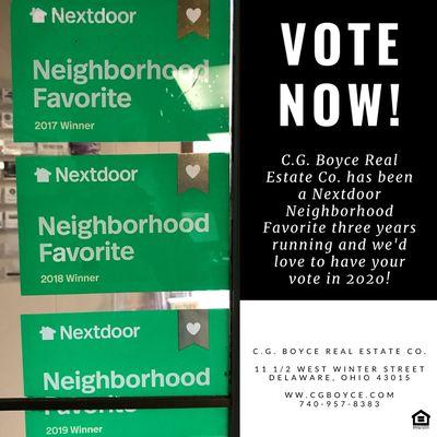 CG Boyce has been a Nextdoor neighborhood favorite 3 years in a row.