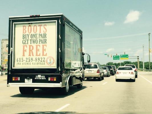 Boot Country utilizing a Mobile billboard vehicle