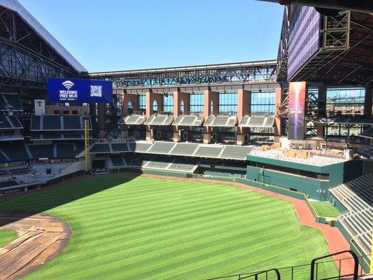 Professional speaker installation at Globe Life Field.