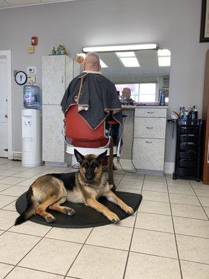 One of our local veterans and his service dog, Batman.