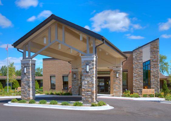 Front entrance and Chapel at the Church of Christ Care Center