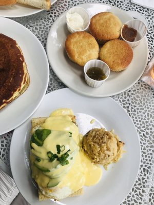 Eggs Benedict & corn bread