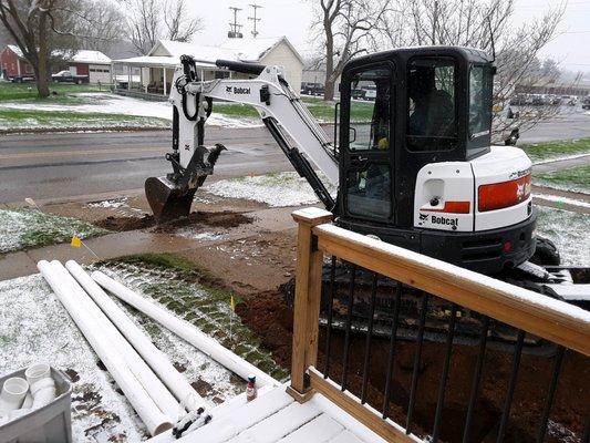 Digging up thebl sidewalk