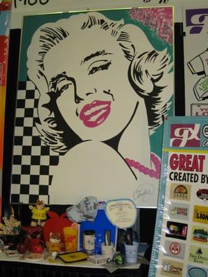 Cindy created this Painting of Marilyn, which is a fixture in our store!