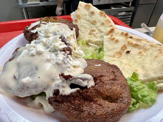 Falafel appetizer plate