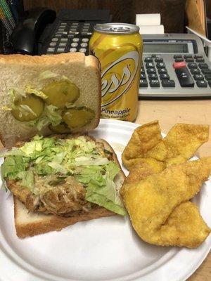 St Paul Sandwich, crab Rangoon & pineapple Vess.