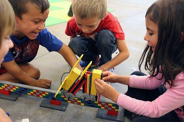 Kids love battling their bots in our battle track arena!