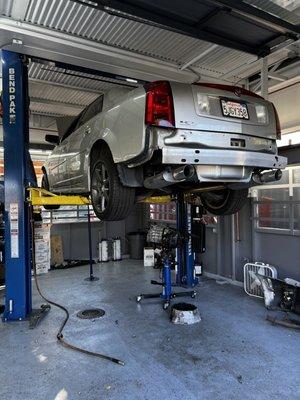 My 05 Cadillac CTS-V getting worked on at Poets Corner