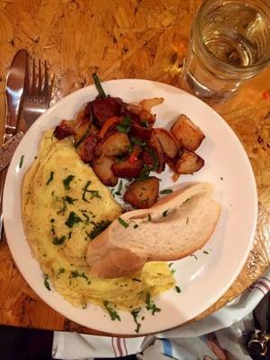 Omelette with manchego and mushrooms (brunch)