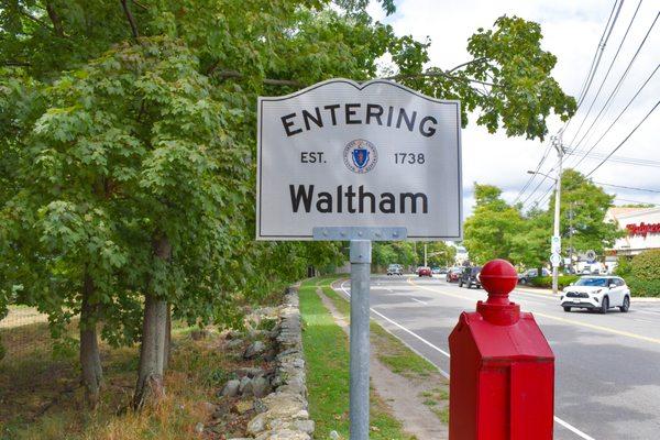 Entering Waltham on U.S. 20 from Watertown.