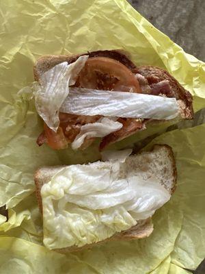 As you can see, I got a BLT Old lettuce and not worth 17$