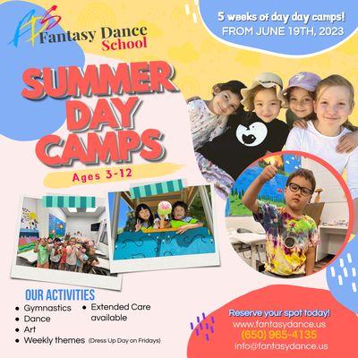 2023 Summer Day Camps:
June 19th - June 23rd
June 26th - June 30th
July 10th - July 14th
July 17th - July 21st
July 24th - July 28th