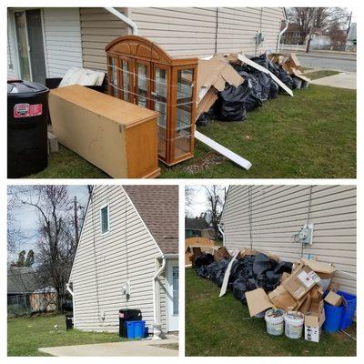 Debris removal before & after