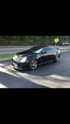 Cadillac ctsv washed, clayed, one step paint correction to remove 75 percent of surface scratches, and ceramic coated