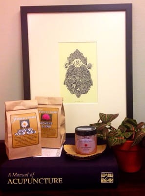 Some of the products they sell, locally grown teas, all natural body products and art