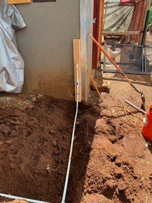 Installed hose water line