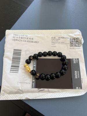 Received a bracelet that I did not order from this address. Beware- this could be a brushing scam!