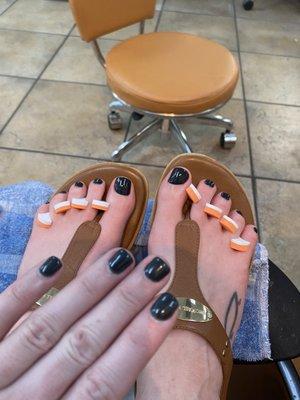 Gel manicure and pedicure