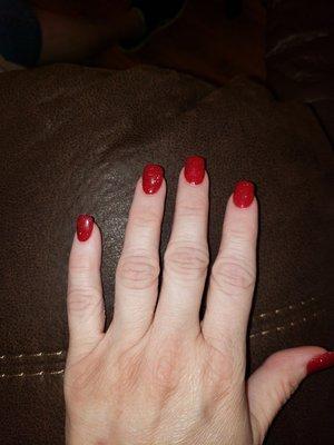 Love the dipped nails with glitter... so ready from the holidays....