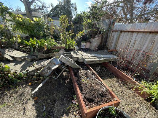 Cinder Block and yard waste Removal (Before)