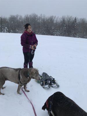 Snow shoeing for the first time