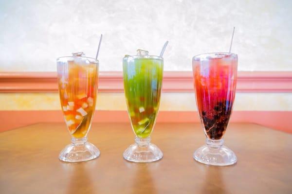 Flavor Teas with Rainbow Jelly/Tapioca