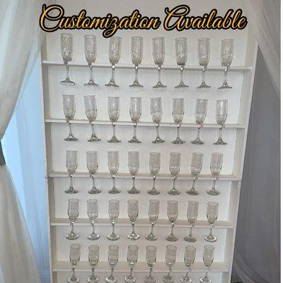 Upgrade your event with a personalized champagne wall.