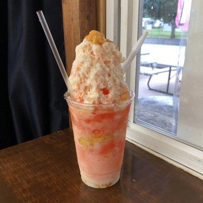 Peach and cream raspada