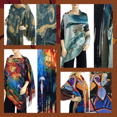 Art inspired shawls in The Boutique