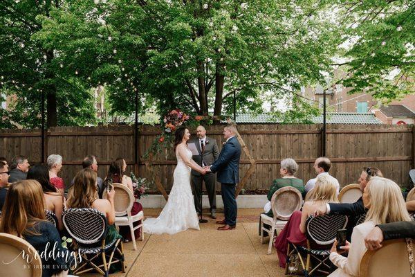 Patio area for the ceremony (there was an alternate plan for an indoor ceremony if it rained)