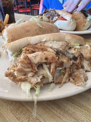 Chicken cheese steak hoagie