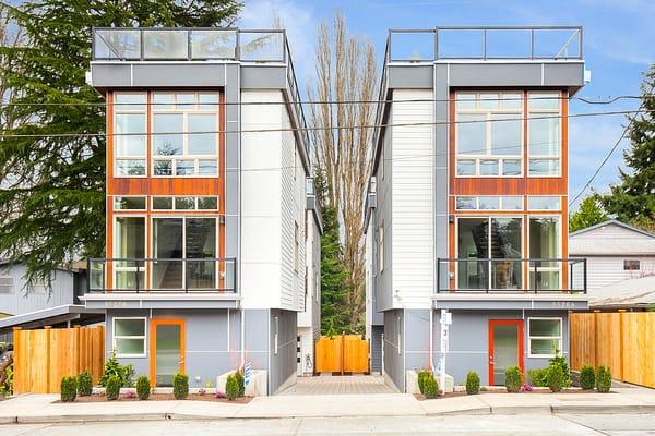 Townhouses in Crown Hill, Seattle that we took from initial development stages through a short plat and into 4 brand new gorgeous homes!