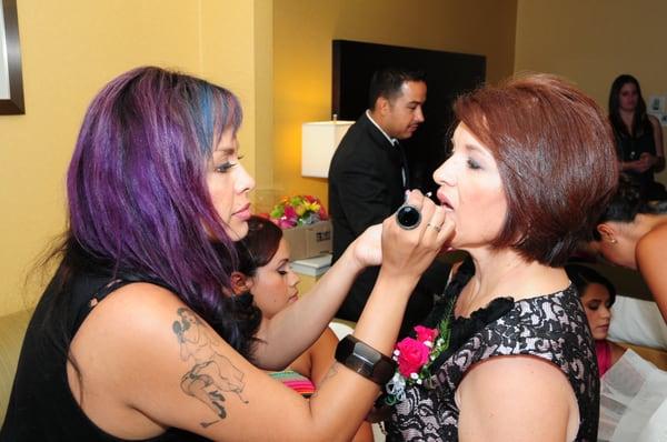 Dolling up my momma!