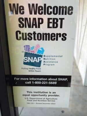 We accept EBT vision card!