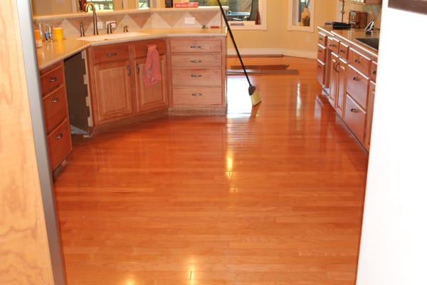 This is the before a new install.  The customer had wood floors in kitchen and dining room, along with carpet in the living room.